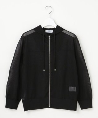 J.PRESS LADIES 【WEB限定カラーあり】SHEER LIGHT KNIT パーカー 【WEB限定】ブラック系
