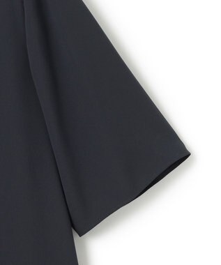 ICB 【接触冷感・UVケア・速乾・洗える】BackSatinAmunzen バンドカラーチュニックブラウス ネイビー系