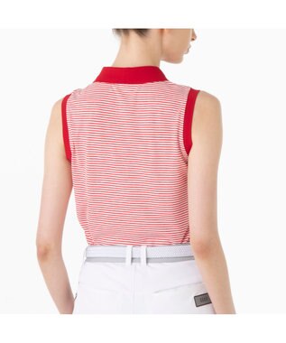 ZERO HALLIBURTON メランジ ボーダー ポロノースリーブ 82836 W4S4b レディースゴルフ レッド杢