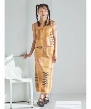 Green Parks ■ＥＳＣＡＲ　ダブルジャカードニットタンク Orange