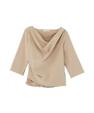 earth music&ecology レースレイヤードドレーププルオーバー Mocha