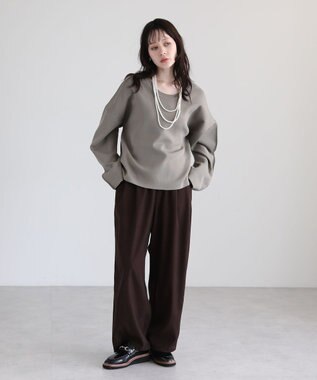 Green Parks ・ＥＬＥＮＣＡＲＥ　ＤＵＥ　２ｗａｙニットプルオーバー Gray Beige