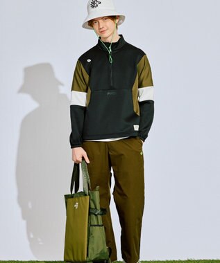 PW CIRCULUS 【MEN】カラーブロッキング プルオーバー ゴルフ ブラック系