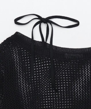 WEGO 2WAYオフショルメッシュニット ブラック