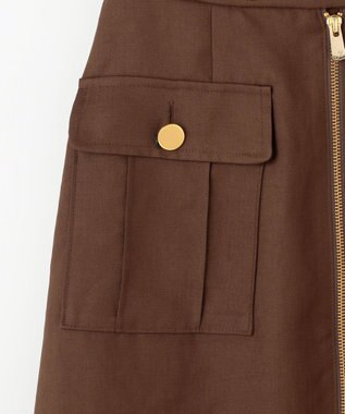 GRACE CONTINENTAL バイカラージップスカート ブラウン