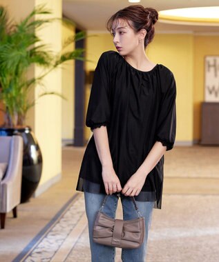 Tiaclasse 【安田美沙子さん着用・2way】リボンギャザーミニバッグ モカ