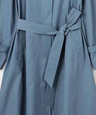 自由区 S コットンナイロンバルカラー コート ブルー