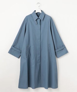 自由区 S コットンナイロンバルカラー コート ブルー
