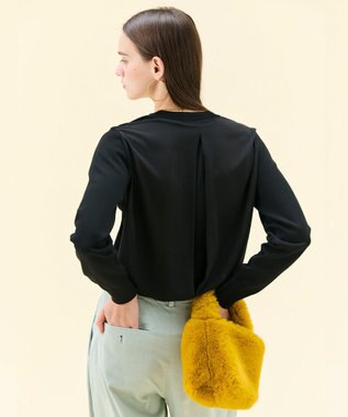 BEIGE， 【WEB限定・洗える】LECERF / 異素材バックシアーストレッチニット Black
