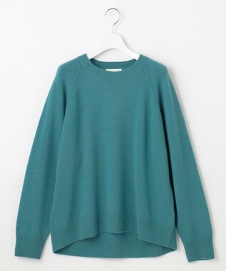 自由区 L ウールカシミヤブレンドラグランスリーブ ニット ブルー