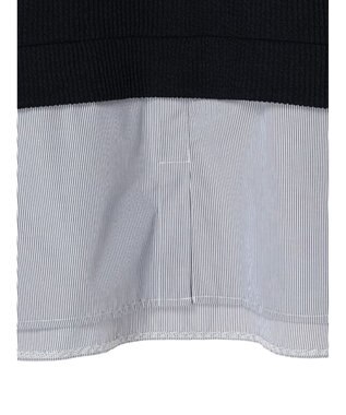 Green Parks ニットソードッキングチュニック Stripe