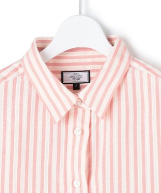 J.PRESS YORK STREET 【WOMEN】ストライプショート ブラウス ピンク系1