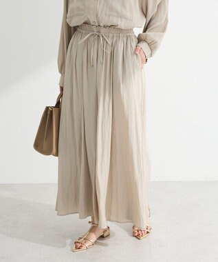 Green Parks サラフレワイドパンツ（無地） Beige