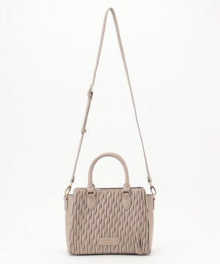 LA BAGAGERIE ランダムプリーツ2WAYハンドバッグ グレージュ