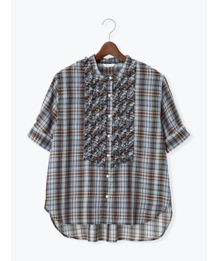 Te chichi チェックフリルブラウス《2026 SUMMER LOOK item》 ブルー