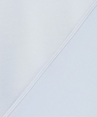 UNFILO サテン レイヤードブラウス アイスブルー