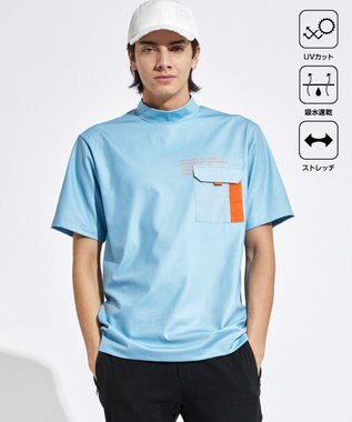 PW CIRCULUS 【UVカット / 吸水速乾 / 伸縮性抜群】【MEN】ポケットモック T スカイブルー系