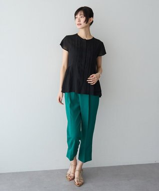 YECCA VECCA 【UVカット】サラサライージーテーパードパンツ Green