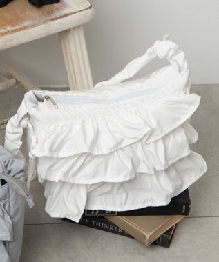 WEGO フリルドロストギャザーショルダー ホワイト
