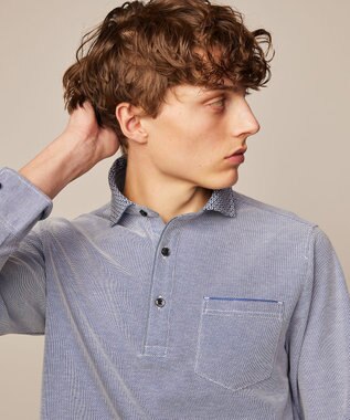 JOSEPH ABBOUD 【キングサイズ・オーガニックコットン使用】ダディ ポロシャツ ブルー系