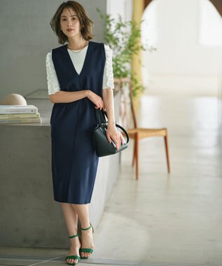 組曲 【2SET・WEB限定】ジャンスカ ツインセット ネイビー×オフ系