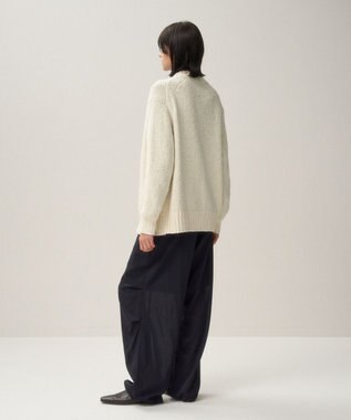 ATON SILK TAM | Vネックカーディガン OFF WHITE