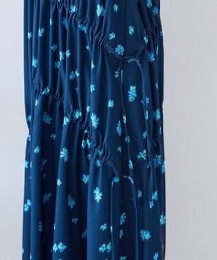 CRAFT STANDARD BOUTIQUE ボタニカルプリントデザインスカート Navy