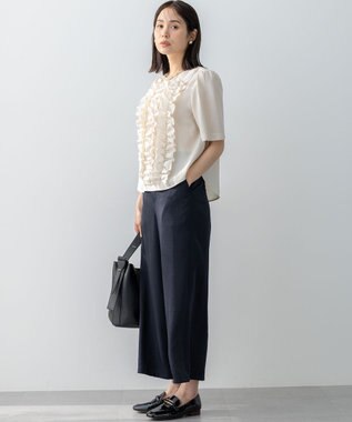 組曲 S 【WEB限定】ヴィンテージジョーゼットフリル ブラウス ベージュ系