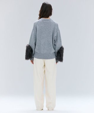 BEIGE， TERNES / 変形タックウールワイドパンツ Bone