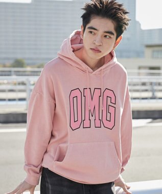 WEGO 【ユニセックス着用ITEM】ピグメントOMGプルパーカー ピンク