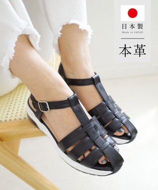 Pointer 日本製 本革グルカスポーツサンダル ブラック