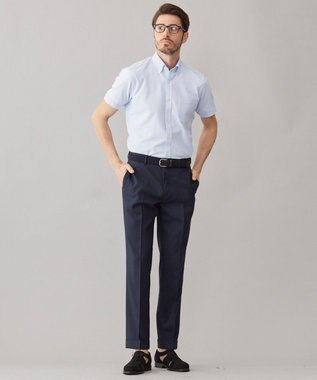 GOTAIRIKU とにかく涼しい/酷暑対応【シワになりにくい/吸水速乾】クールマックスサッカーシャツ サックスブルー×白