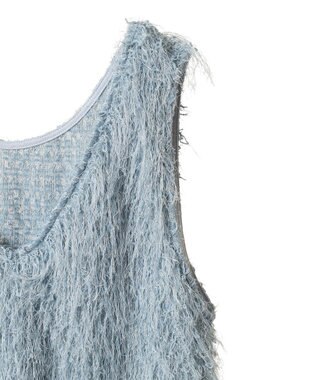 AMERICAN HOLIC 【前後2way】サイドスリットシャギーベスト Grayish Blue