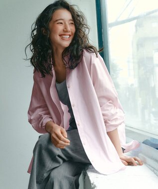 23区 S シャイニーリブ スクエアネック タンクトップ ライトグレー系