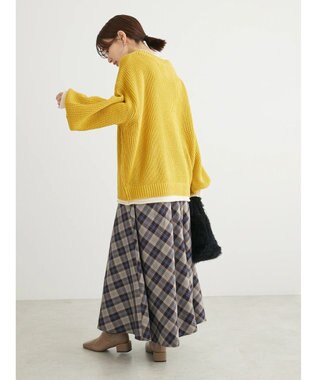 Green Parks ・Ｐｅｔｉｔ　Ｆｌｅｕｒ　レイヤード風ハイショクニット Yellow