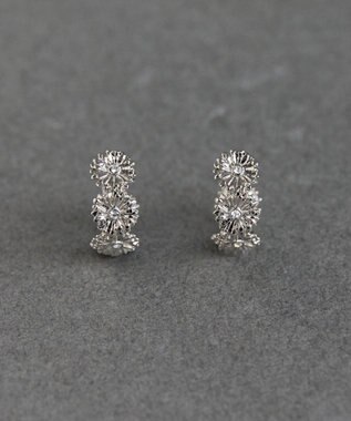 Phoebe 【痛くないシリーズ/金属アレルギー対応】マーガレットフラワーフープライトフィットイヤリング　シルバー シルバー