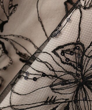 YECCA VECCA 【2点SET】フラワー柄スパンコール刺繍ドレス Ivory