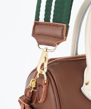 UNBILLION perche / 牛革オイル2wayテープショルダーS ブラウンアイボリー