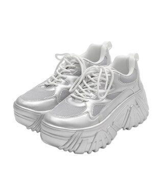 WEGO 【SMLサイズ展開】ボリュームスニーカー シルバー