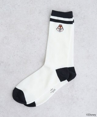 earth music&ecology チップ＆デール／ラインソックス Black