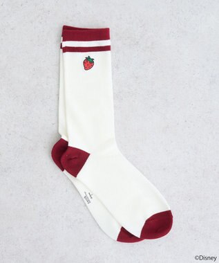 earth music&ecology チップ＆デール／ラインソックス Red