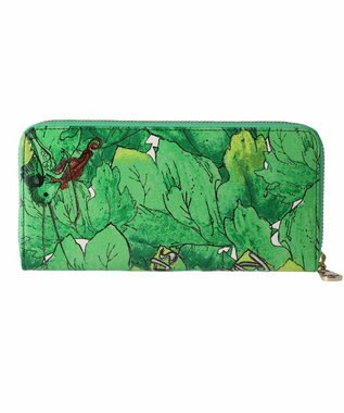tsumori chisato CARRY 葉っぱ ラウンドファスナー長財布 グリーン