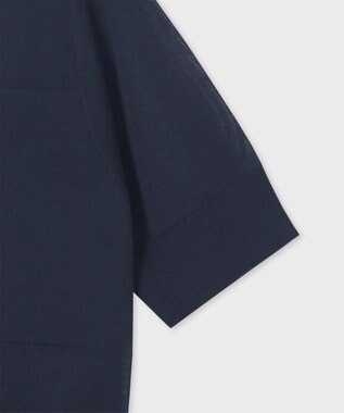 Paul Smith 【洗える】シアーボーダー 半袖ニット ネイビー