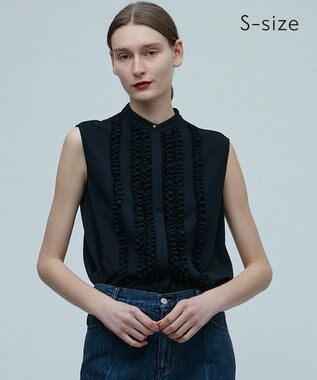 BEIGE， 【S-size】PALAIS / フリルブラウス Navy