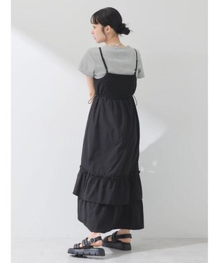 earth music&ecology ドロストティアードキャミワンピース Black