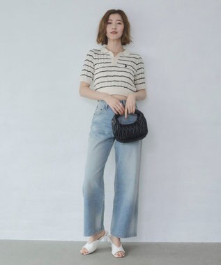 WEGO 別注USPOLO　ケーブルニットポロ ホワイトボーダー