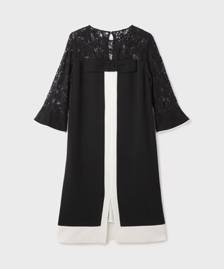 GRACE CONTINENTAL レースコンビバイカラーワンピース ブラック