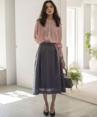 組曲 ラメオーガンジー スカート グレー系