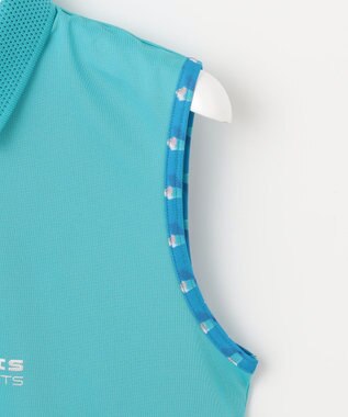 23区GOLF 【WOMEN】【接触冷感・UVケア・吸水速乾】ノースリーブ ポロシャツ サックスブルー系