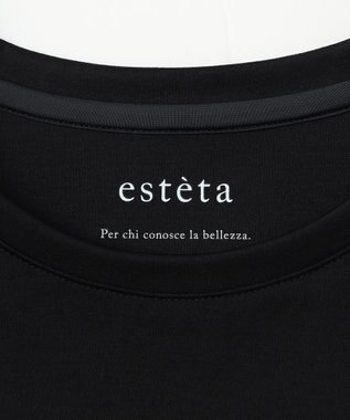 23区 【エステータ】スーピマコットン プレミアムジャージー 半袖Tシャツ ブラック系